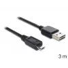 USB-kaapeli DeLOCK EASY-USB 2.0-A - USB 2.0 Micro-B 3 m