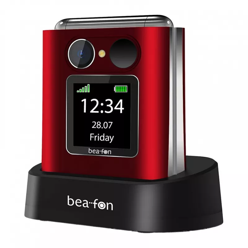 Flip-puhelin Beafon Fold 10 Silver Line punainen-hopea Dual SIM