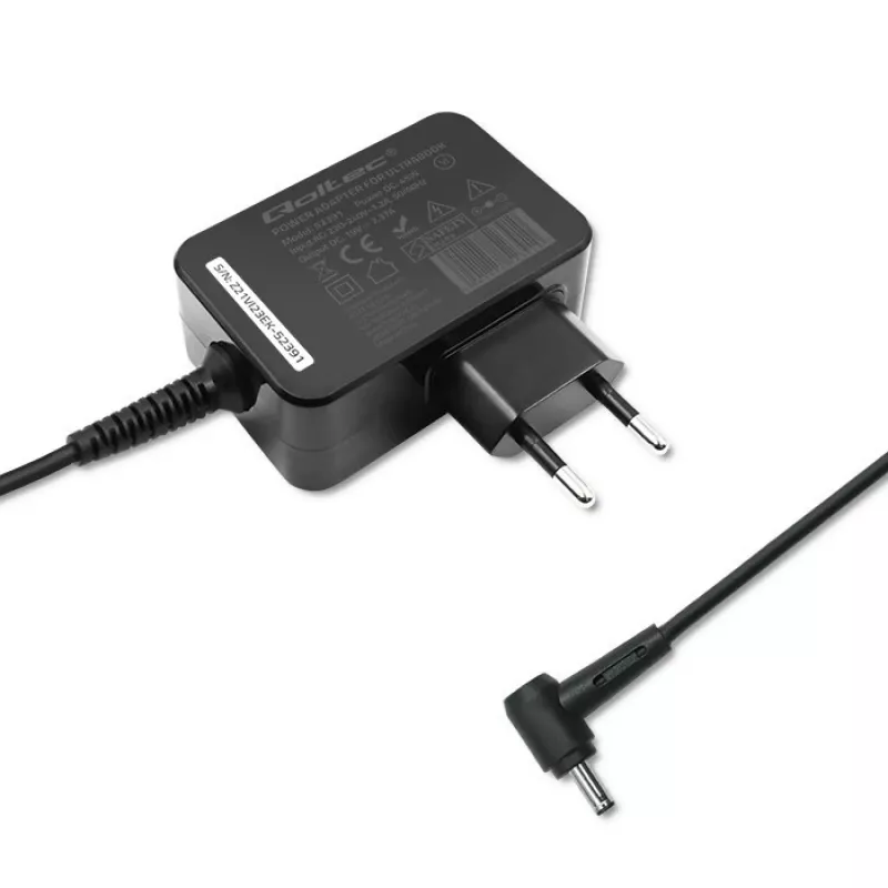 Virtalähde QOLTEC 45W 19V kannettaville laitteille — varavirtalähde 45 W 19 V