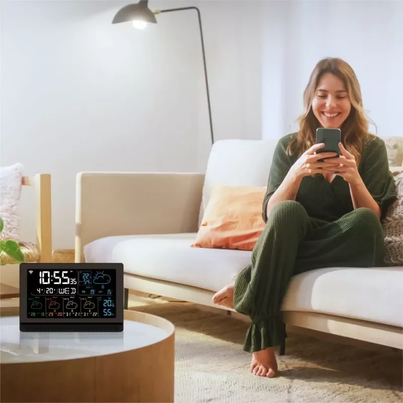 Älykaiutin MANTA MTO200B Windy musta — Bluetooth- ja Wi‑Fi-yhteys, puheavustintuki
