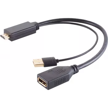 HDMI-DisplayPort-adapteri ShiverPeaks 10-01010 – 4K, 30 cm kaapeli