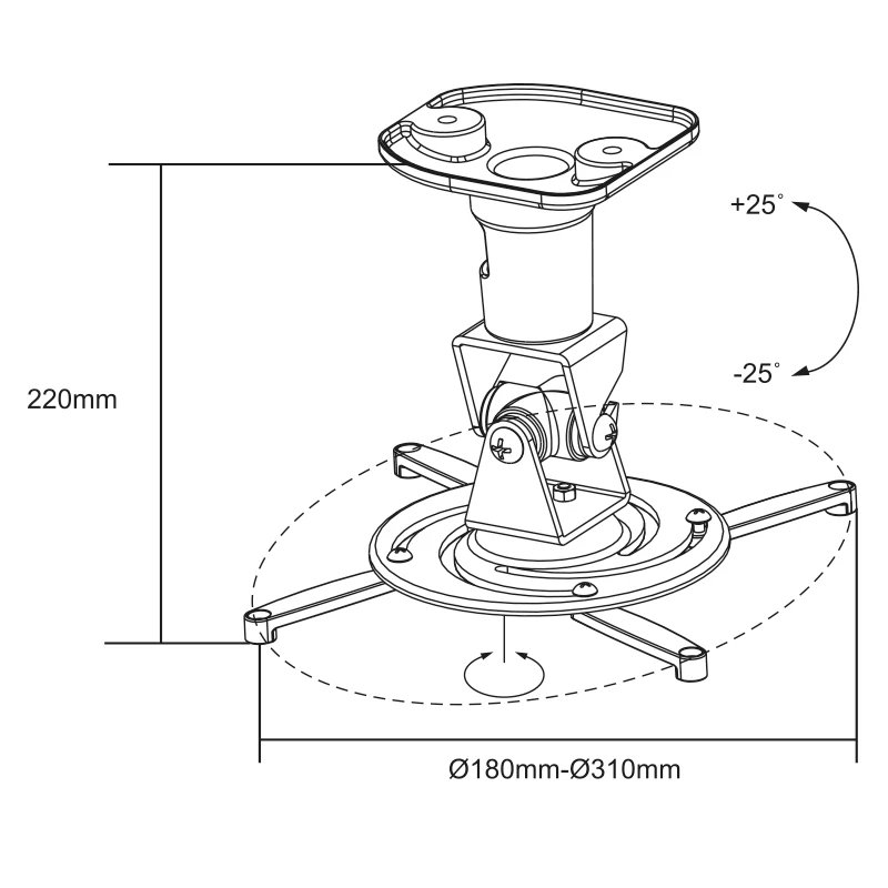 Kattoteline LogiLink BP0003 enimmäispaino 15 kg valkoinen
