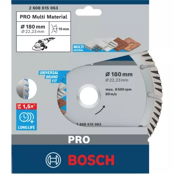 Timanttisegmenttilaikka BOSCH UNIVERSAL, 180 x 2,0 x 22,23 mm, betonille, muuraukselle | Bosch