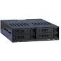 Inter-Tech X-3531 HDD/SSD-vaihtokehys 4x 2,5 tuuman SATA-asemalle 1x 5,25 tuuman paikkaan, 6 Gbit/s, Hot Swap, 30 mm tuuletin, musta