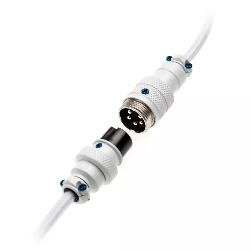 Spiraalikaapeli USB Ducky White Edition DACOC2-WHT1, irrotettava, valkoinen spiraalimalli
