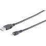 USB-kaapeli S/CONN 14-11045 3m USB A Micro-USB B musta