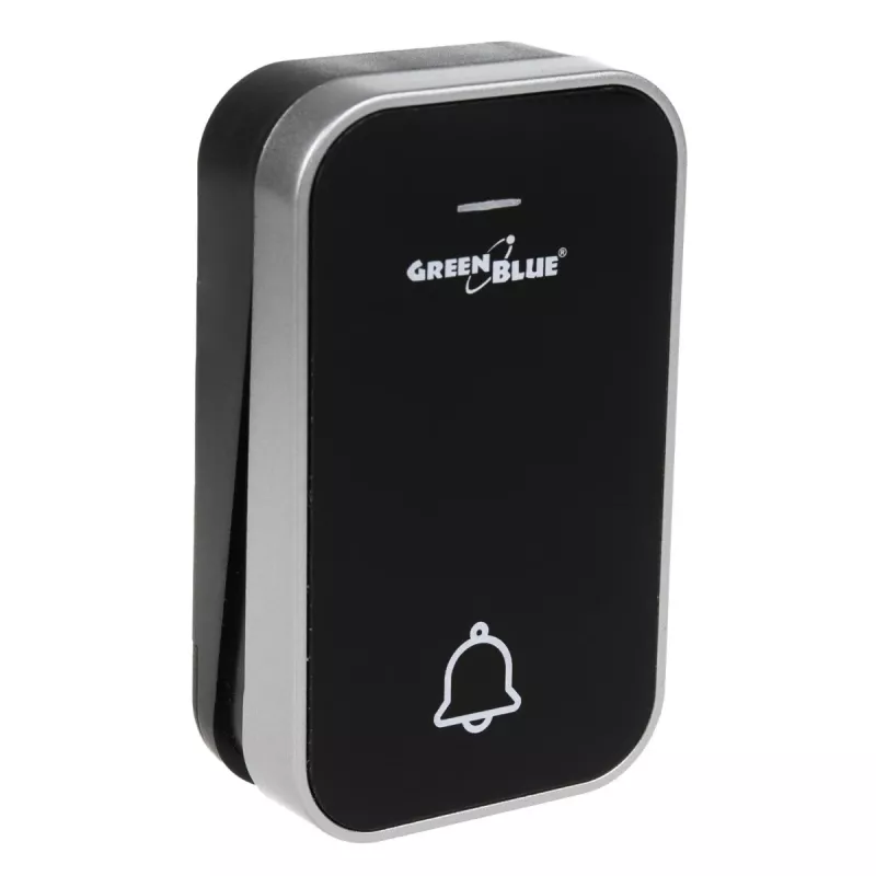GreenBlue GB157B Kinetic paristoton langaton ovikello, melodiat, musta, kantama jopa 200m, IP44