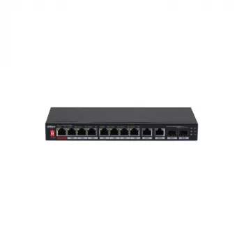 PoE-kytkin 8 porttia 1000Mbps + 2 uplink