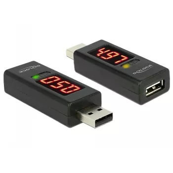 DeLOCK 65569 USB 2.0 -jännite- ja virtatesteriadapteri, musta