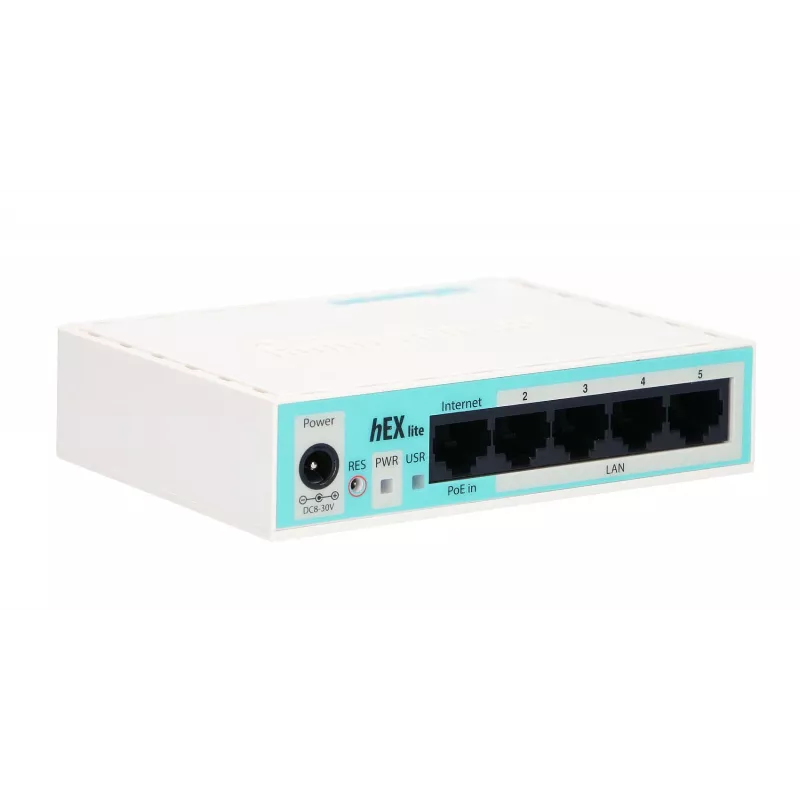 Mikrotik hEX lite langallinen reititin valkoinen