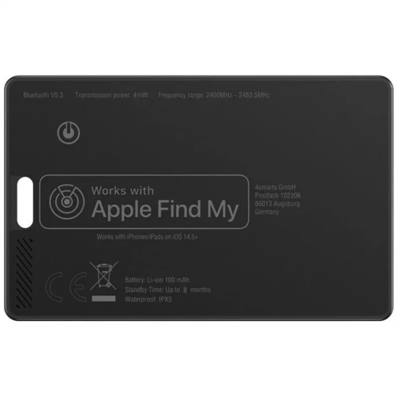 4smarts paikannin SkyTag Card ReCharge, musta