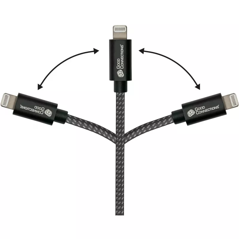 Good Connections USB 2.0 lataus- ja datakaapeli iPhone/iPad/iPod USB-C pistoke Lightning -liitäntään - korkealaatuisesti valmistettu ja virallisesti Applen ze
