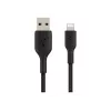 Kaapeli punottu USB-Lightning 15 cm musta