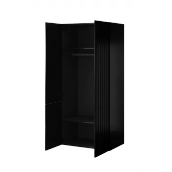 Vaattekaappi cama meble PAFOS 2D 90×55,5×198,5 cm musta matta — 2 hyllyä
