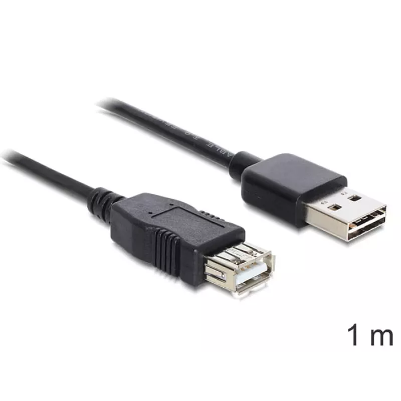 USB-kaapeli DeLOCK EASY-USB 2.0-A 1 m musta
