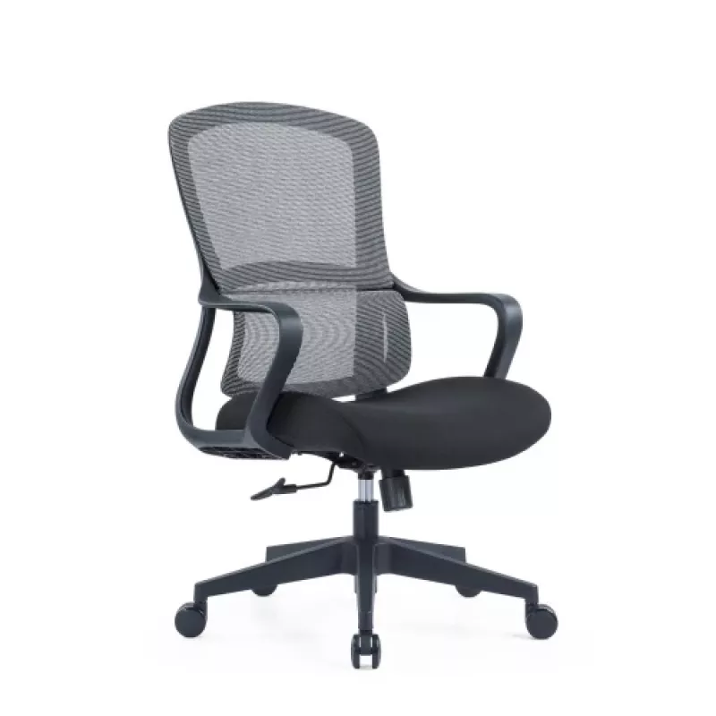 Up Up Darwin ergonominen toimistotuoli musta, musta kangas + harmaa verkko