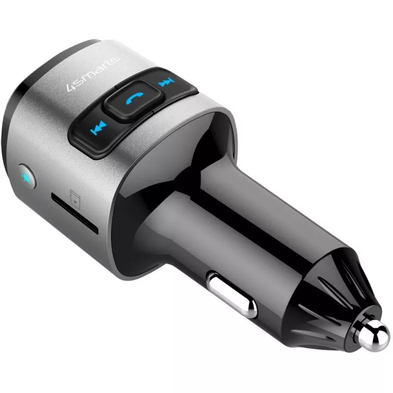 FM-lähetin 4smarts 456201 savukkeensytytin musta hopea AM FM Bluetooth