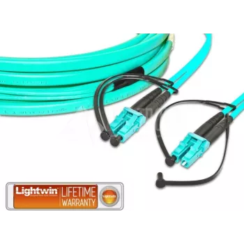 Lightwin LDP-50 LC-LC 10.0 OM3 FD kuitukaapeli 10 m akvanvärinen (LDP-50 LC-LC 10.0 OM3 FD)