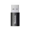 Adapteri Baseus Ingenuity USB Type-A (liitin) USB Type-C (pistoke) 10 Gbit/s, musta, 14×22×8 mm