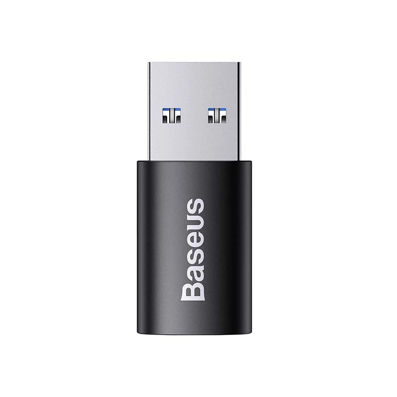 Adapteri Baseus Ingenuity USB Type-A (liitin) USB Type-C (pistoke) 10 Gbit/s, musta, 14×22×8 mm