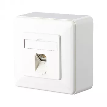 METZ CONNECT BTR E-DAT C6 8(8) AP - seinärasia - RJ-45 - puhtaanvalkoinen, RAL 9010 (1307370002-I)