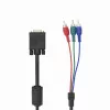 SBOX VGA–3×RCA-kaapeli VGA-1022 M/M 2 m, VGA-uros kolmeen RCA-composite, 2 metrin pituus