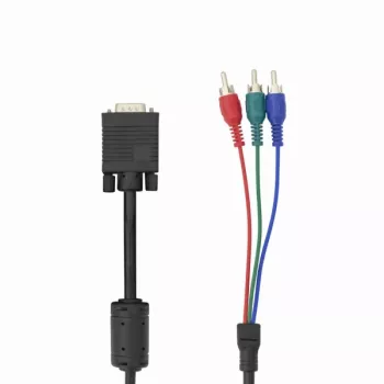 SBOX VGA–3×RCA-kaapeli VGA-1022 M/M 2 m, VGA-uros kolmeen RCA-composite, 2 metrin pituus