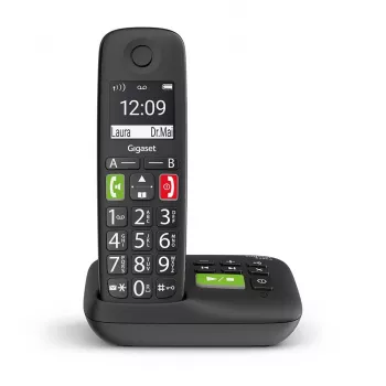 Gigaset E290A Analoginen/DECT-puhelin numeronäytöllä Musta
