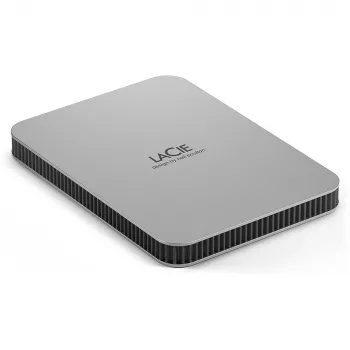 LaCie Mobile Drive 1TB ulkoinen kiintolevy, kannettava – Moon Silver, USB-C 3.2 PC:lle ja Macille, kierrätetyistä materiaaleista, sisältää Adobe All Apps -tilauksen ja R