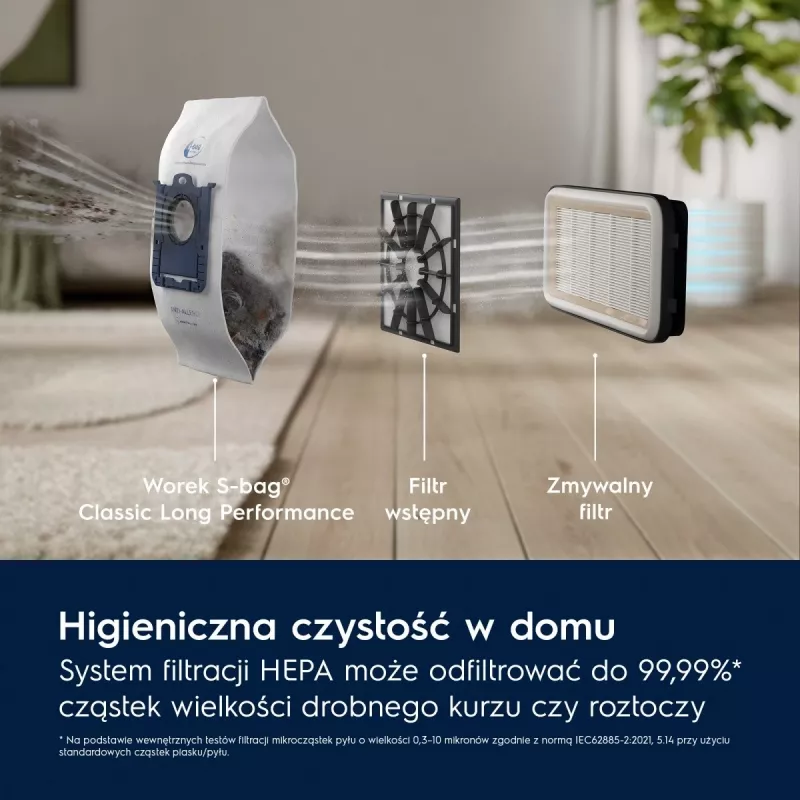 Rumpupölynimuri Electrolux EB31C1DB 750 W, 3 litran pölypussi, HEPA-suodatin, teleskooppiteräsputki