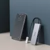 USB-keskitin Aukey CB-H36 — 4-porttinen USB 3.2 Gen 1 Type-A, isäntä USB 2.0, 5 000 Mbit/s, alumiini hopea
