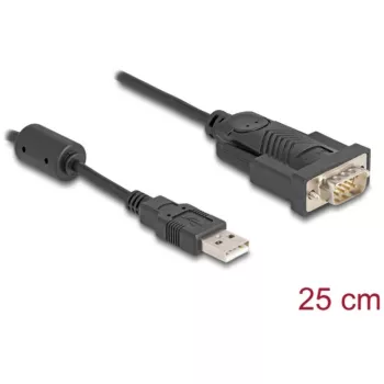 DeLOCK sovitin USB 2.0 Type-A sarjaporttiin RS-232 D-Sub 9-napainen uros 0,25 m