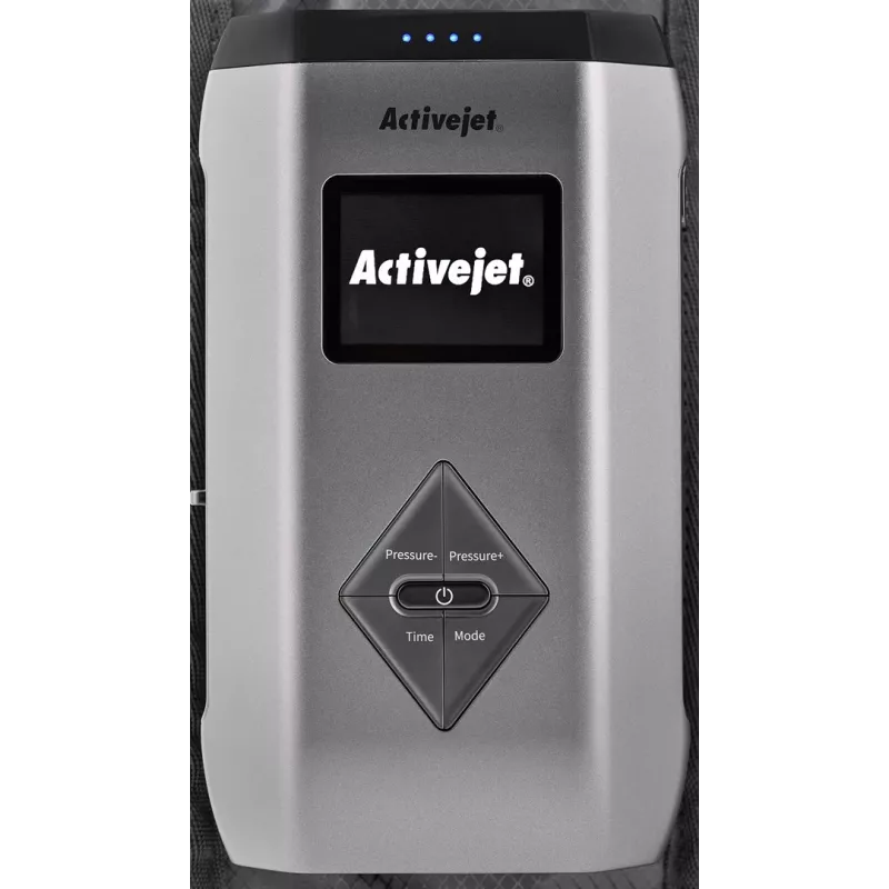 Lymfadrenaalinen jalkahierontalaite ActiveJet ACM-PLUS-A1 L – akku 25 W, sisäänrakennettu akku, 380×1020×60 mm, musta