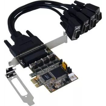 Exsys EX-44384 PCIe 4x sarjaportti RS-232 DB9 -kortti, matalaprofiilinen