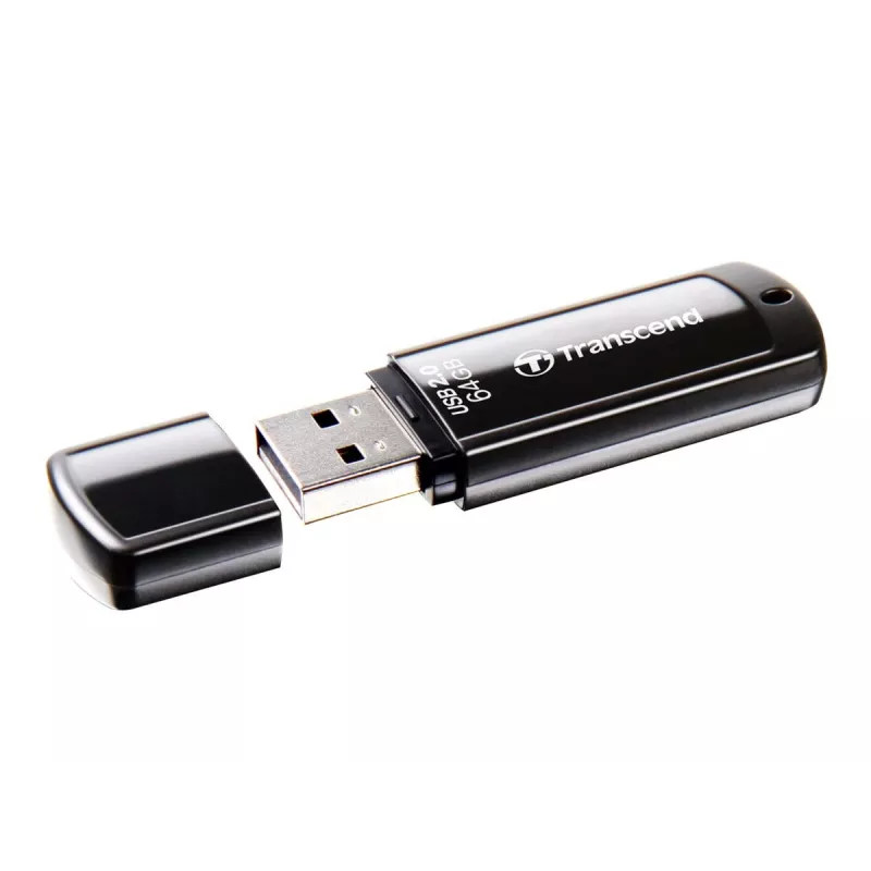 USB-muistitikku Transcend JetFlash 350 64GB, USB 2.0, musta