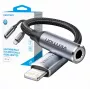 Äänisovitin Vention Lightning–3,5 mm BMBHA, Lightning–3,5 mm langallinen sovitin 0,1 m kaapelilla, harmaa