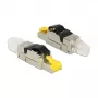 Johdinliitin RJ45 DeLOCK 86485 musta hopea läpinäkyvä keltainen