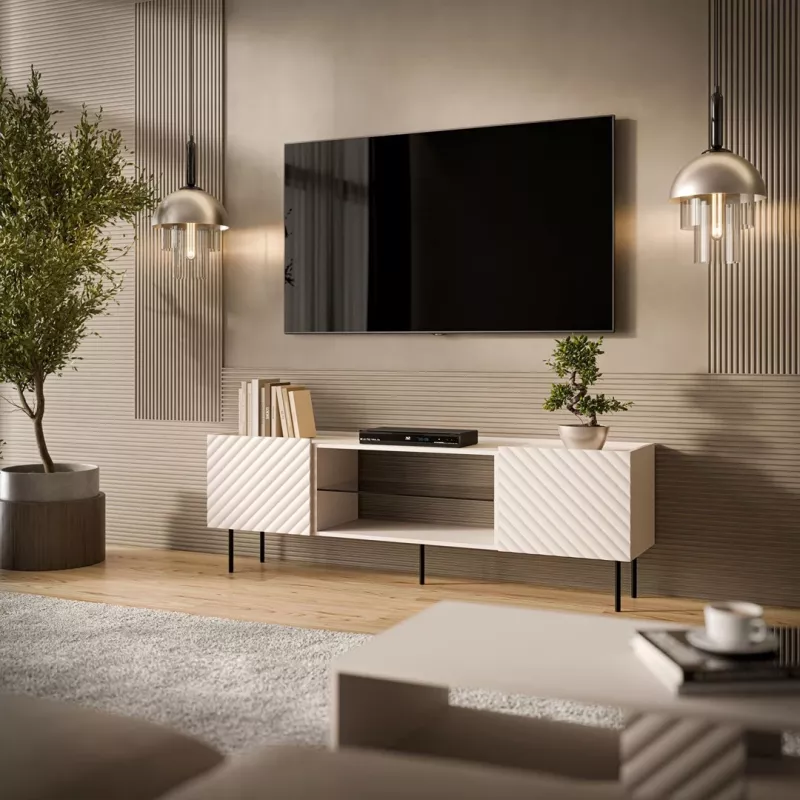 Cama EF LUCCA TV-taso 180x40x59 cashmere
