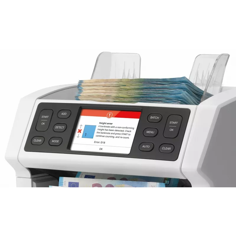 Safescan 2850 setelilaskin väärennöstunnistuksella (UV, magneettinen, koko), 1500 seteliä/min, kosketusnäyttö, valkoinen
