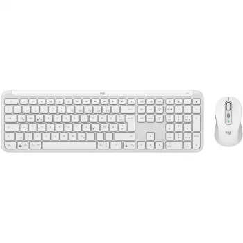 Logitech MK950 Signature Slim -näppäimistö ja hiiri sisältää Office RF Wireless + Bluetooth QWERTZ saksa grafiitti valkoinen