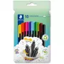 Fineliner-kynät Staedtler 334 C10, erittäin ohut 0,3 mm kärki, 10 väriä (musta, sininen, ruskea, vihreä, vaaleansininen, vaaleanvihreä, oranssi, pinkki, punainen, keltainen)
