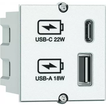 Bachmann 917.2271 pistorasialista USB-A- ja USB-C-lähdöllä 22W, monipistorasia
