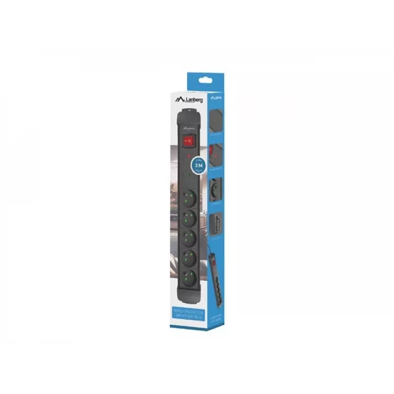 Lanberg SP1-05E-0300-BK musta