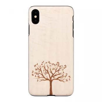 man and wood -puhelinkotelo iPhone XS Maxille – omenapuuta, musta