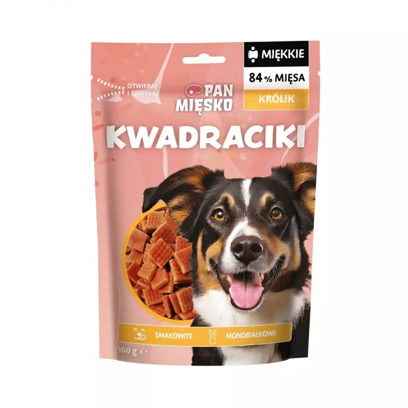 Koiran herkku Pan Mięsko Soft Rabbit Squares 100 g