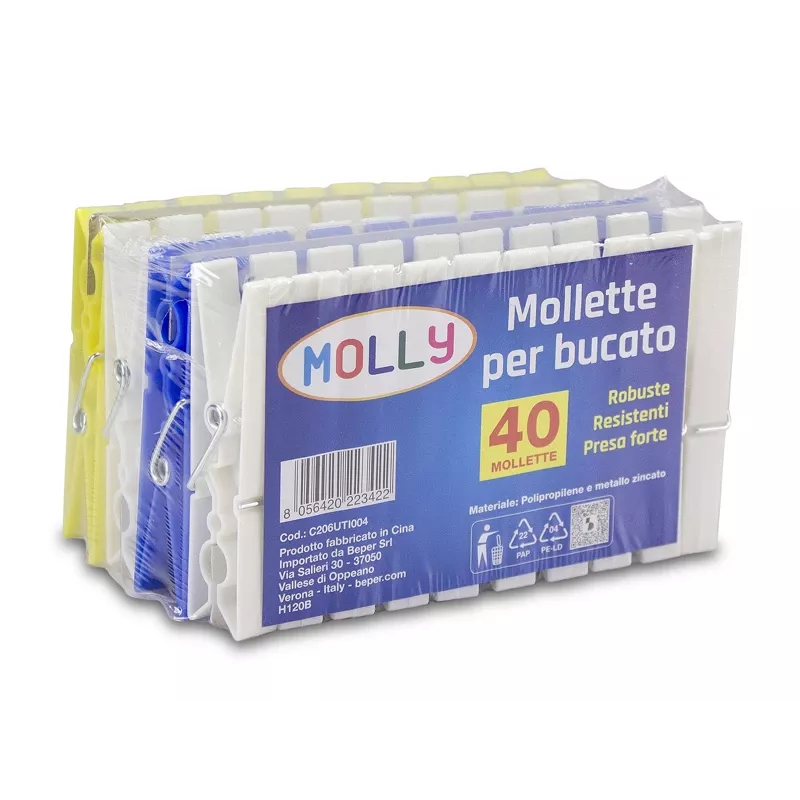 Beper C206UTI004 muoviset pyykkipojat (40 kpl)