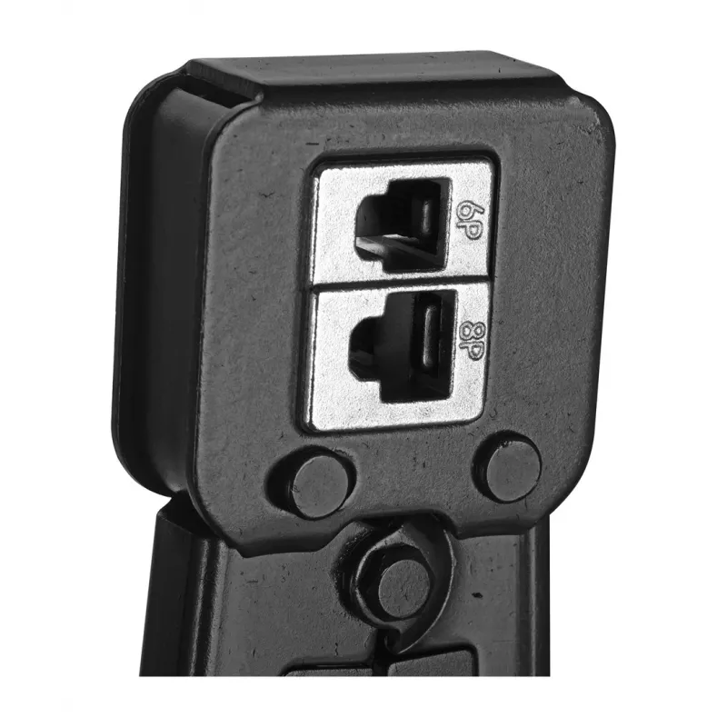 Puristin Alantec NI040 RJ-45-liittimille, teräsrakenne, muovikahvat, musta/sininen