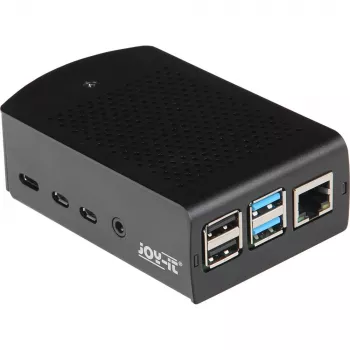 JOY-IT RPI CASE ALU06 - kotelo Raspberry Pi 4:lle, alumiini, musta (RB-ALUCASEP4+06)