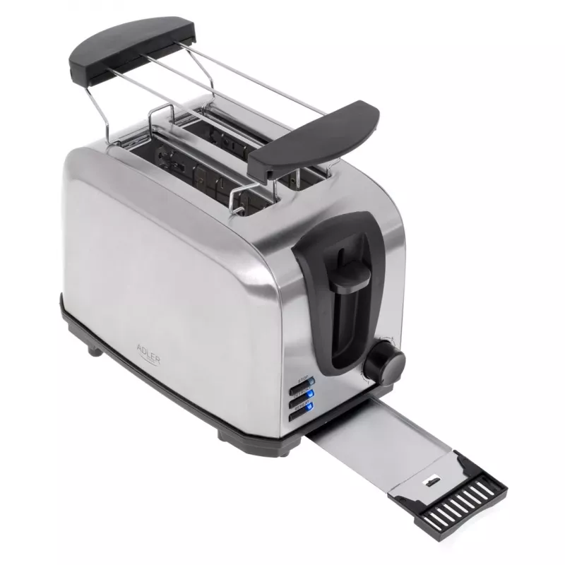 Leivänpaahdin Adler AD 3222 2 viipaletta 1000 W hopea