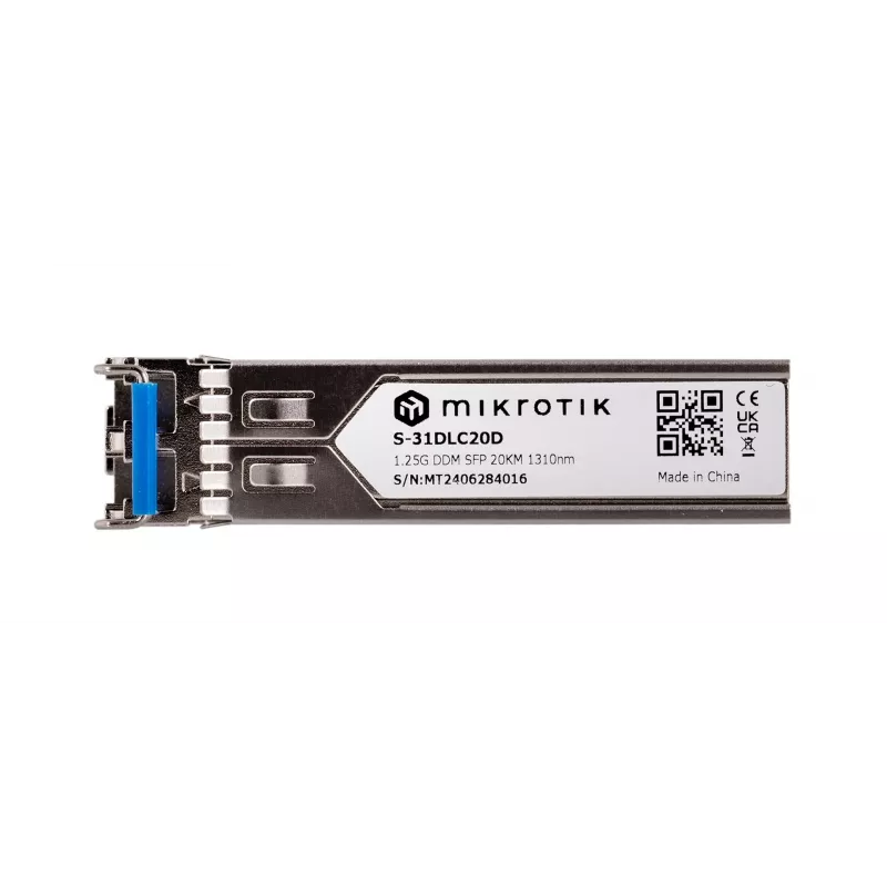 Verkon lähetin-vastaanotinmoduuli MikroTik S-31DLC20D SFP 1310 nm 1250 Mbit/s 20 km LC
